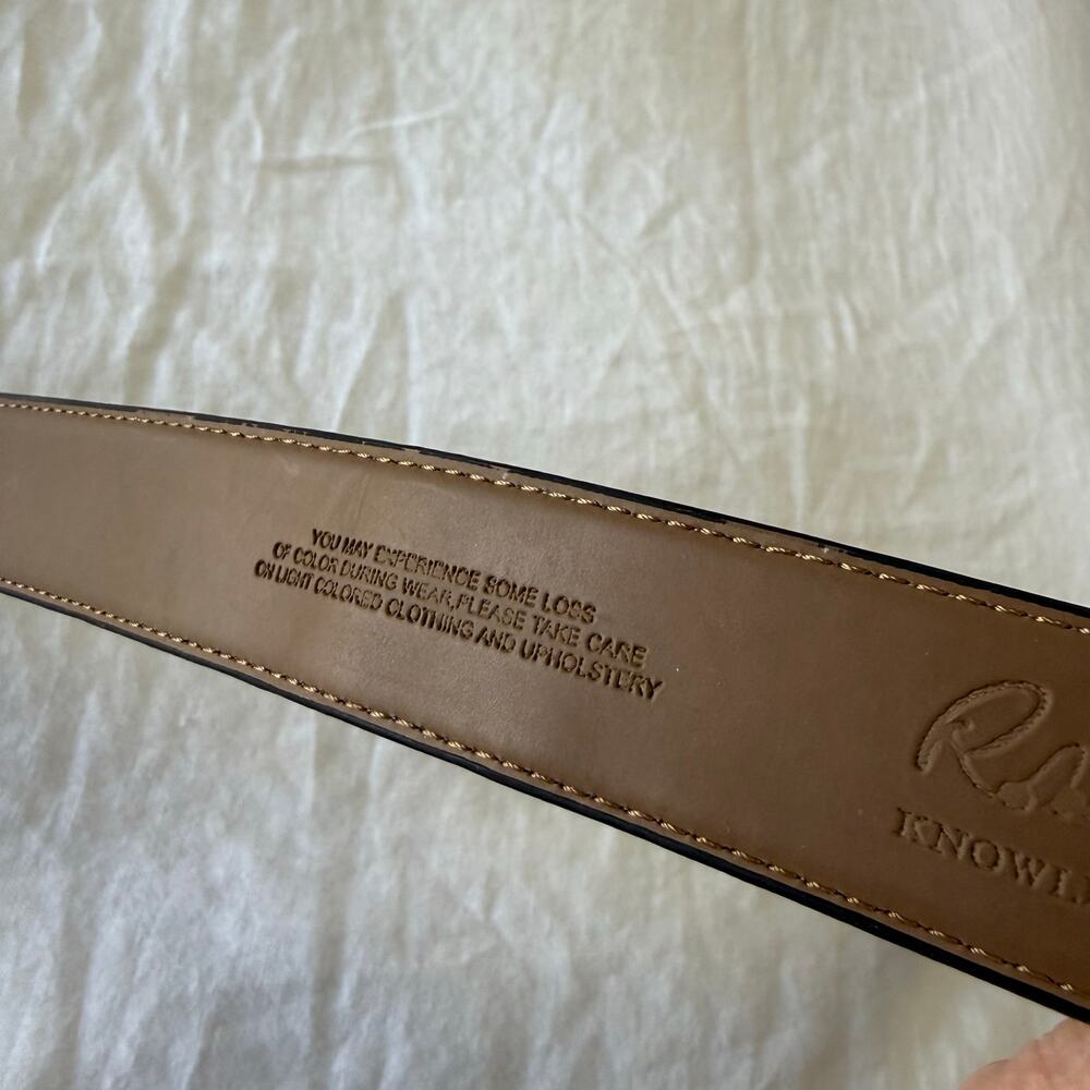Robert Graham | Men’s 38 | Brown Leather Ripaso Belt | Distressed Contemporary - Picture 5 of 11